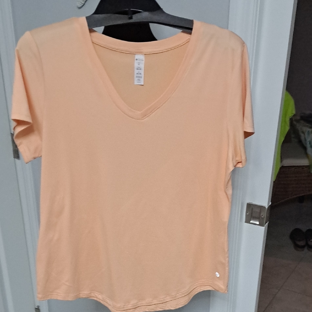 Bally Light Peach V-Neck Short Sleeve Top